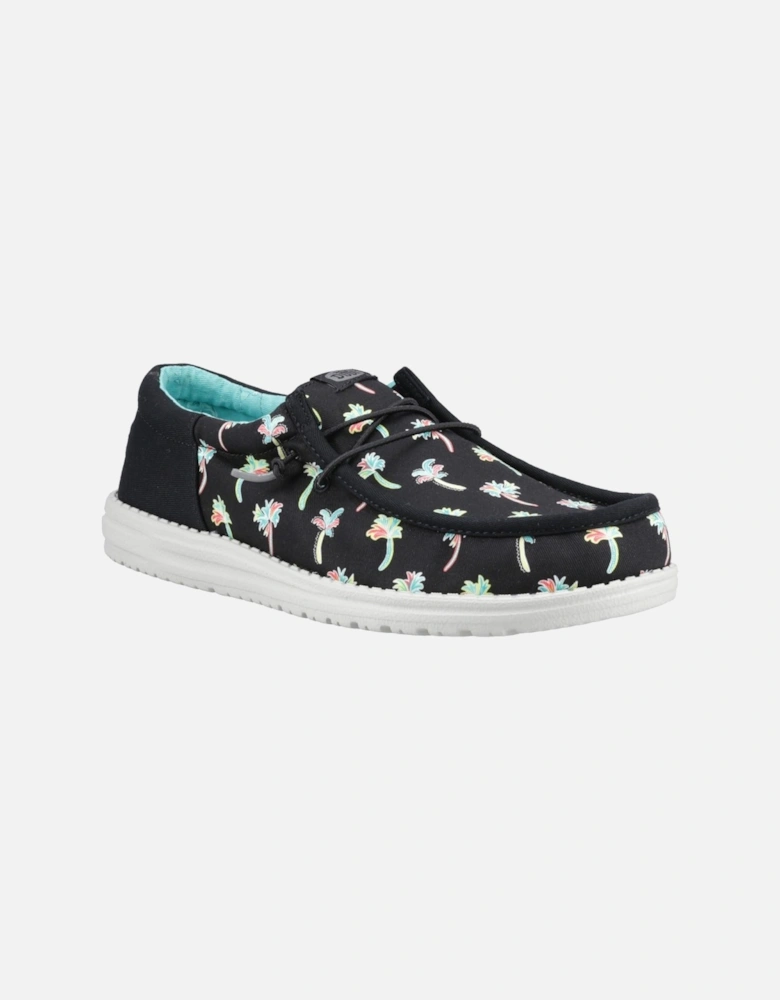 HEYDUDE Wally Funk Party Palm Cotton Men's Black/Multi Moccasins Shoes