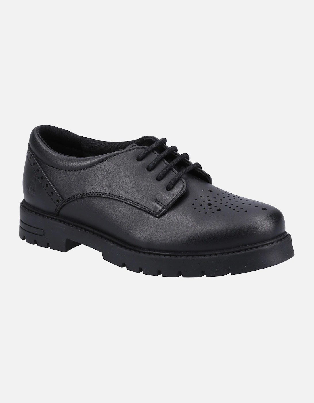 Hush Puppies Girl's Hush Puppies Jayne Lace Up Leather Youth Girl's Black Lace-Up Shoes