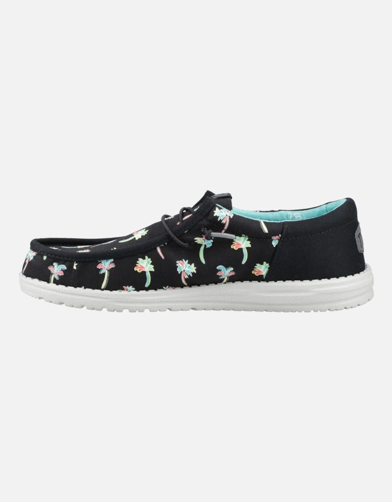 HEYDUDE Wally Funk Party Palm Cotton Men's Black/Multi Moccasins Shoes
