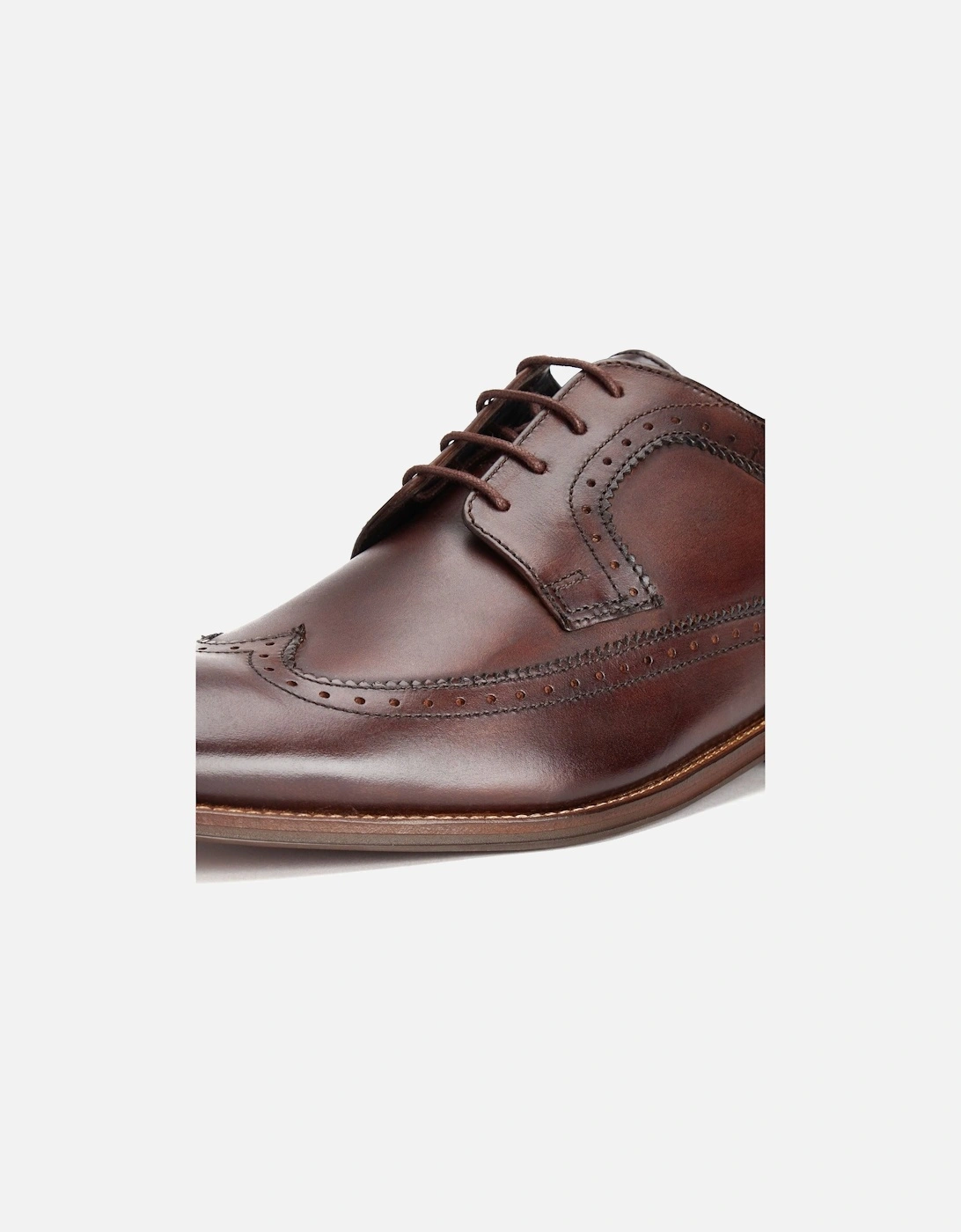 London Havisham Leather Men's Brown Derby Shoes