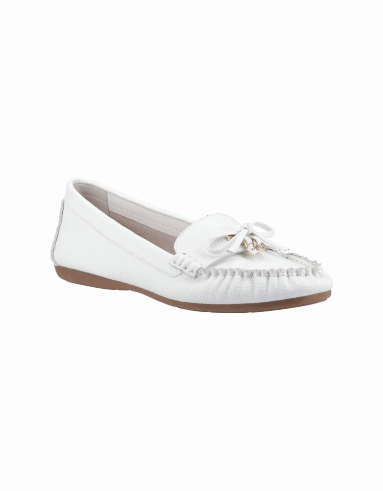 Dune Grovers Leather Women's White Moccasins Shoes