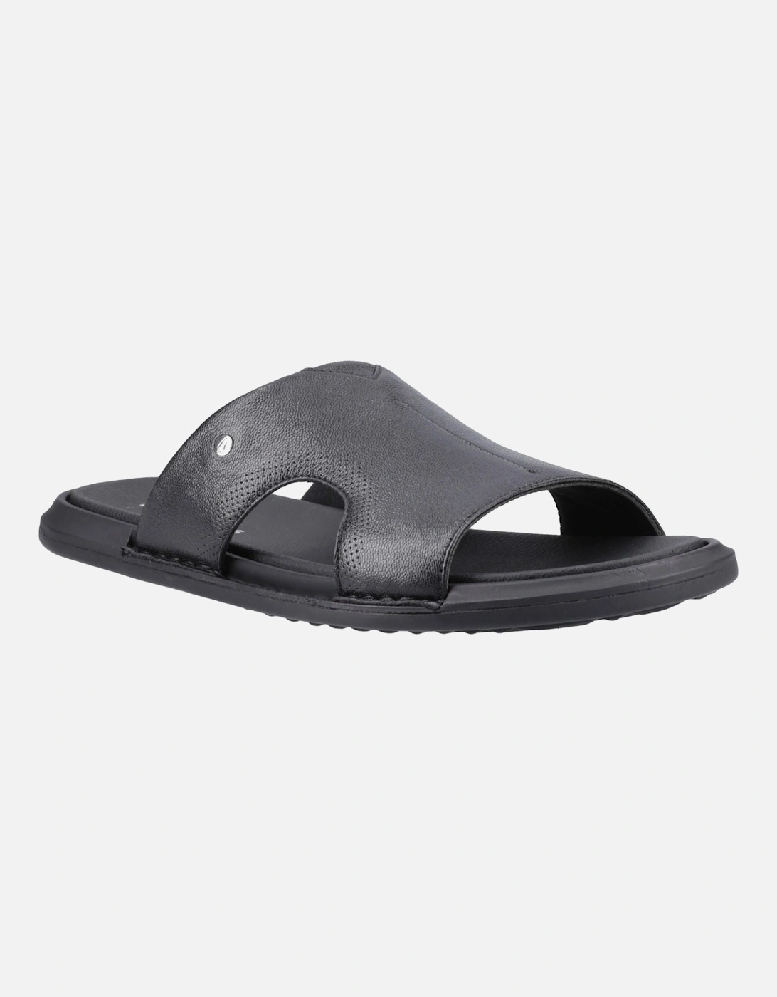 Callum Slide Leather Men's Black Sandals, 6 of 5