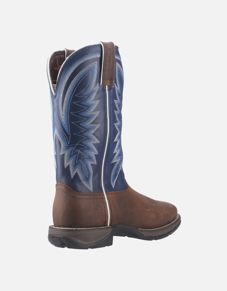 Rebel Leather Men's Saddle Brown/Demin Blue Boots