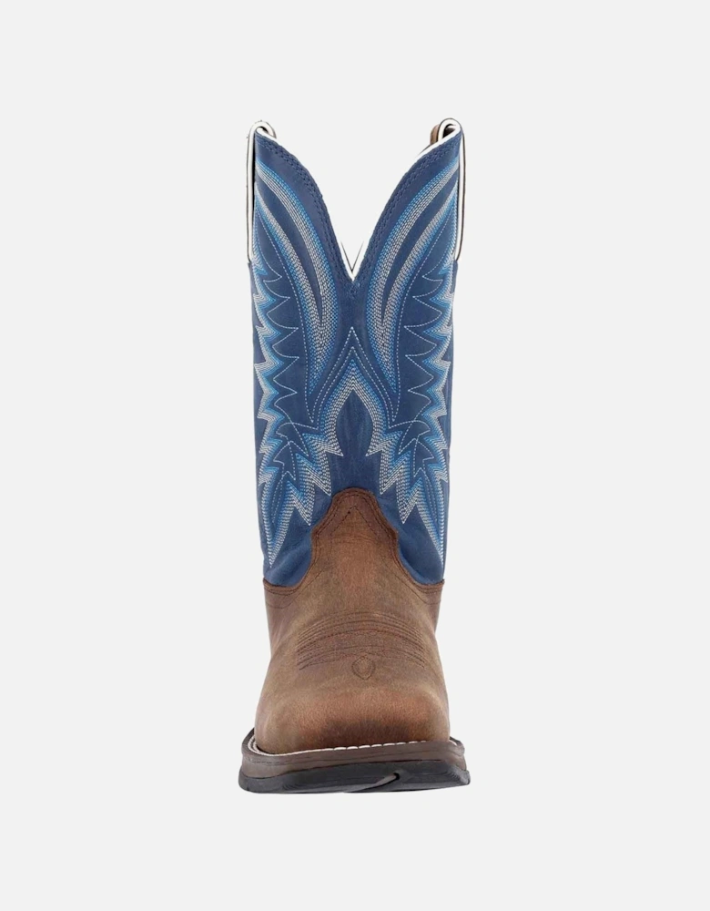 Rebel Leather Men's Saddle Brown/Demin Blue Boots