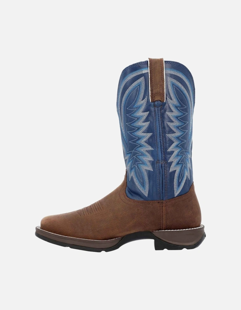 Rebel Leather Men's Saddle Brown/Demin Blue Boots