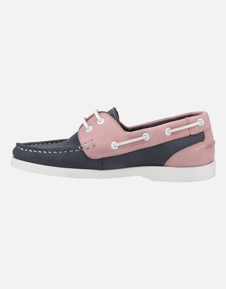 Isabel Leather Women's Navy/Pink Boat Shoes