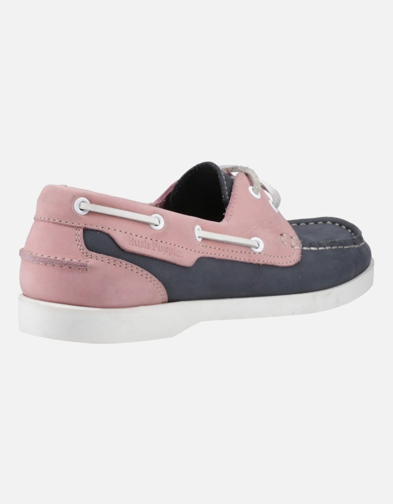 Isabel Leather Women's Navy/Pink Boat Shoes