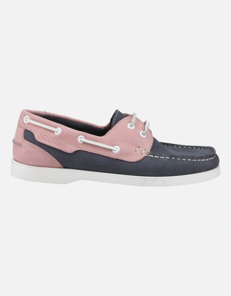 Isabel Leather Women's Navy/Pink Boat Shoes