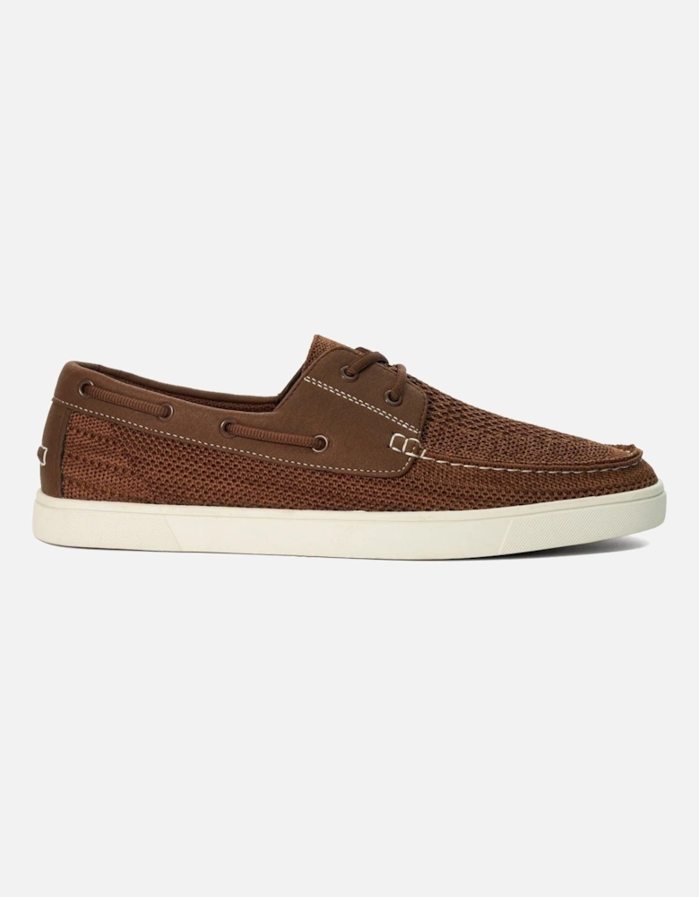 Dune Blaizerss Fabric Men's Tan Boat Shoes