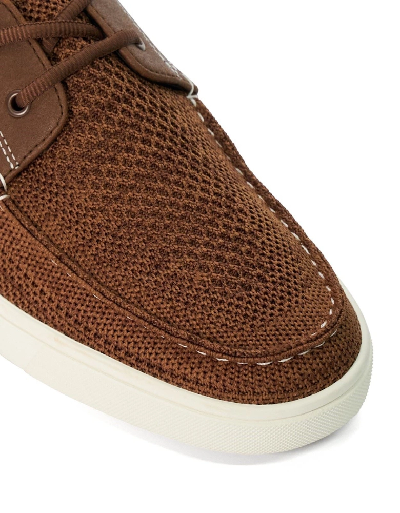 Dune Blaizerss Fabric Men's Tan Boat Shoes