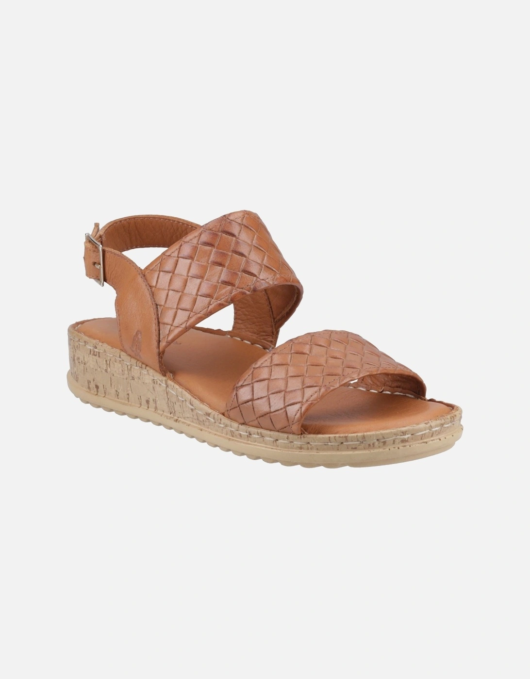Hush Puppies Women's Hush Puppies Ebony Woven Leather Women's Tan Sandals - Brown
