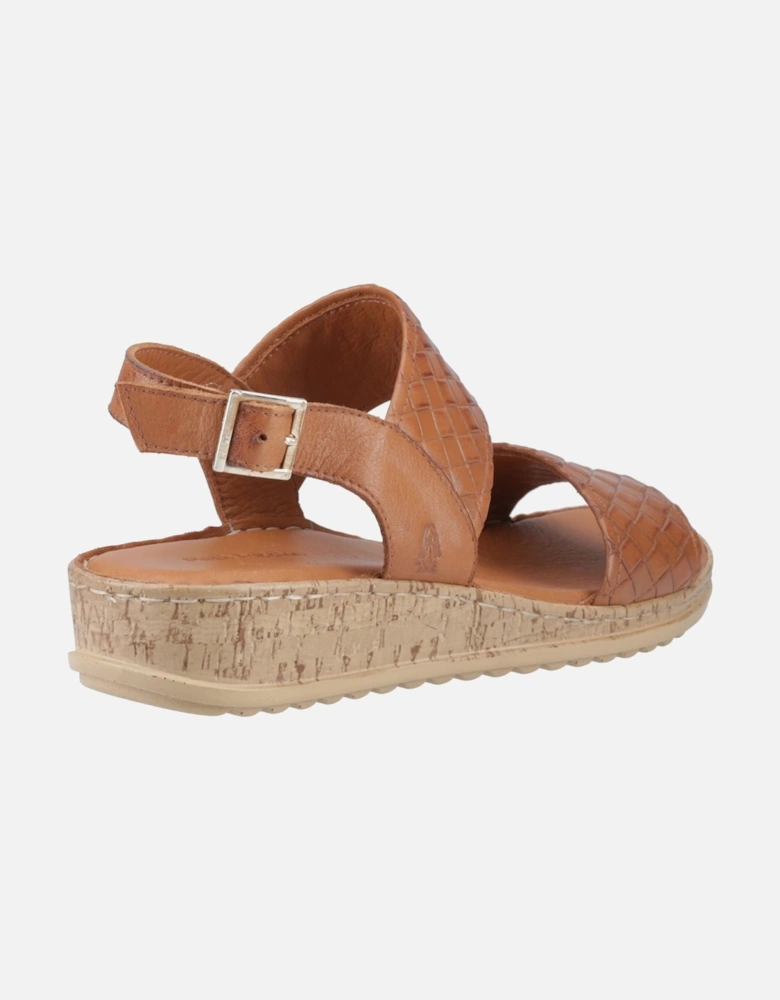Ebony Woven Leather Women's Tan Sandals
