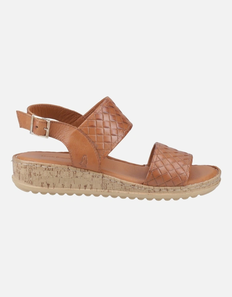 Ebony Woven Leather Women's Tan Sandals
