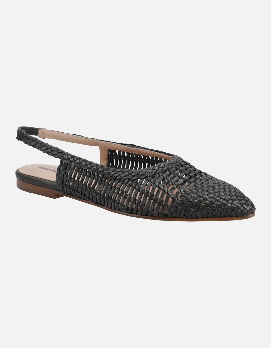Dalia Woven Leather Women's Black Flats, 6 of 5