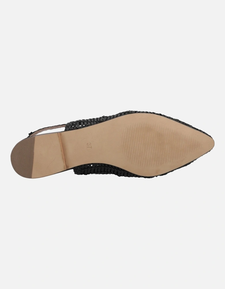Dalia Woven Leather Women's Black Flats