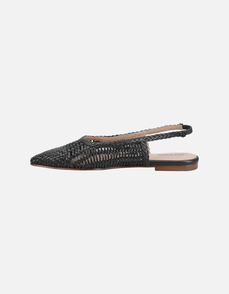 Dalia Woven Leather Women's Black Flats