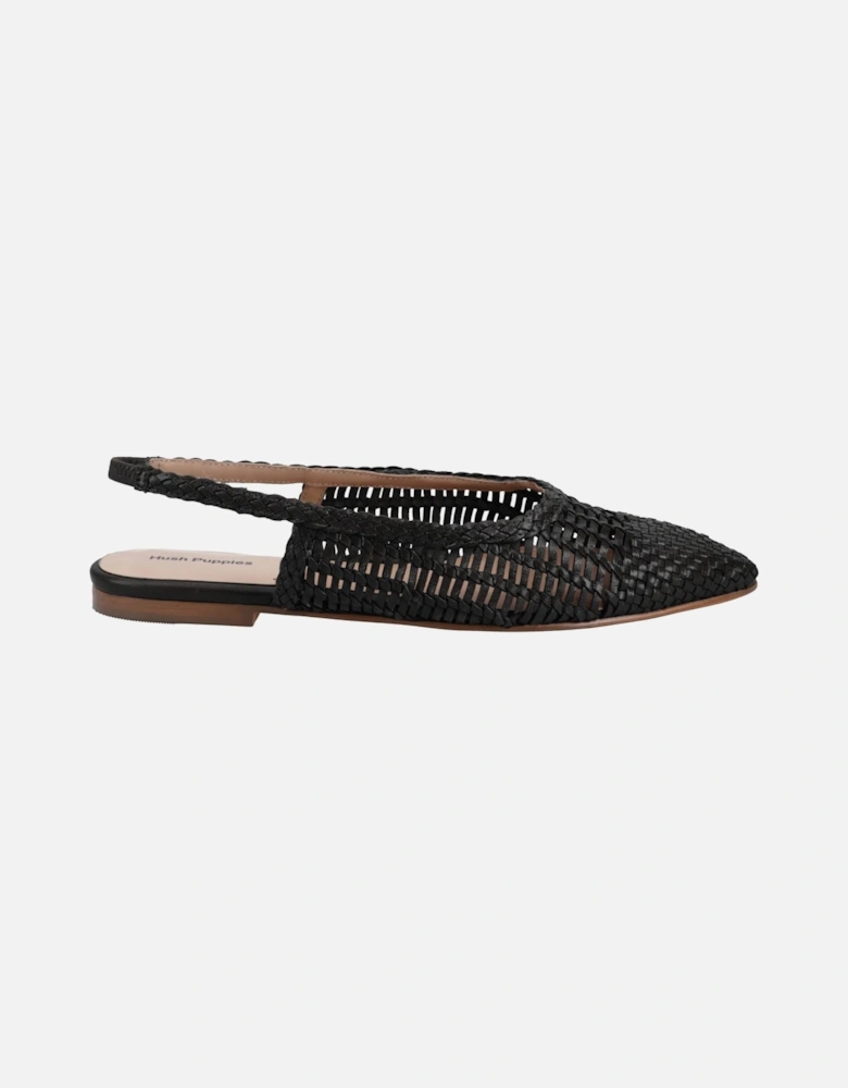 Dalia Woven Leather Women's Black Flats