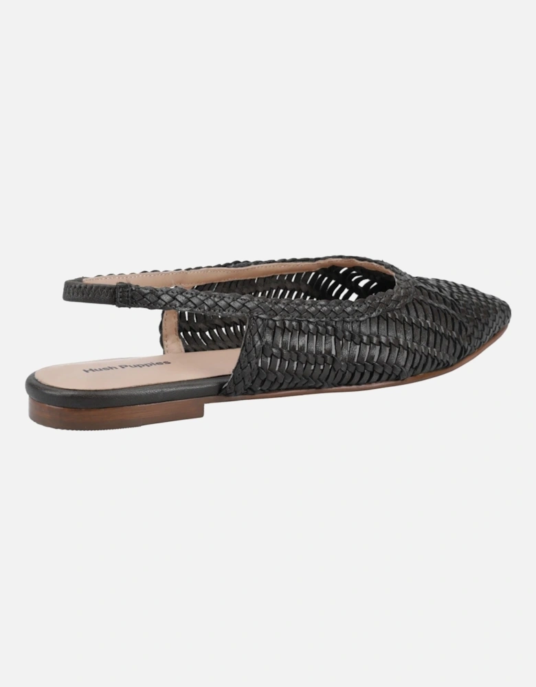 Dalia Woven Leather Women's Black Flats