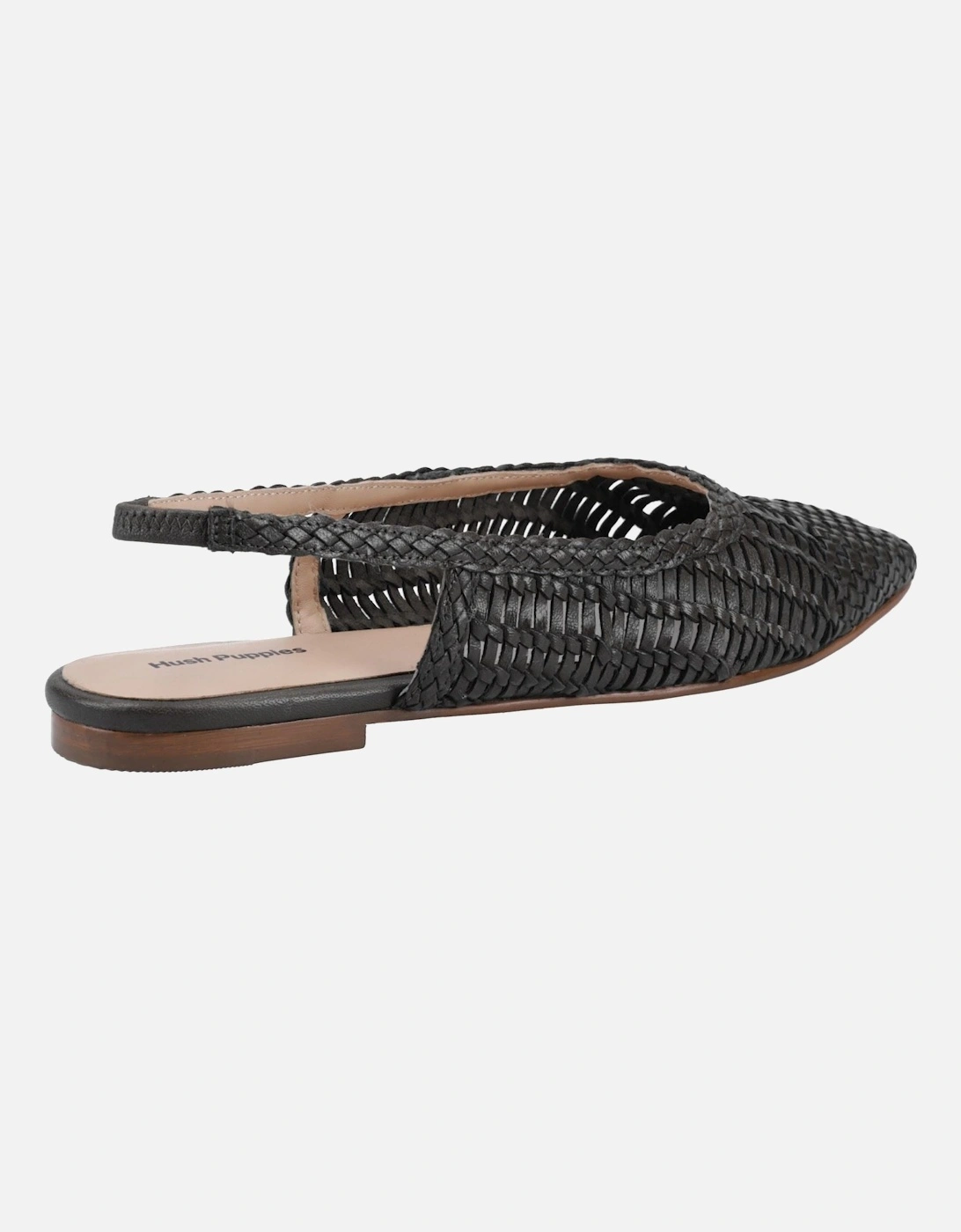 Dalia Woven Leather Women's Black Flats