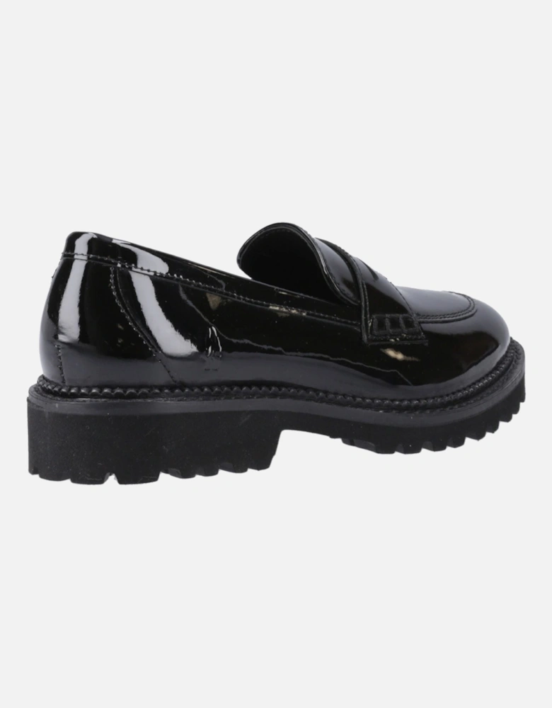 Grazia Leather Girls's Black Loafers