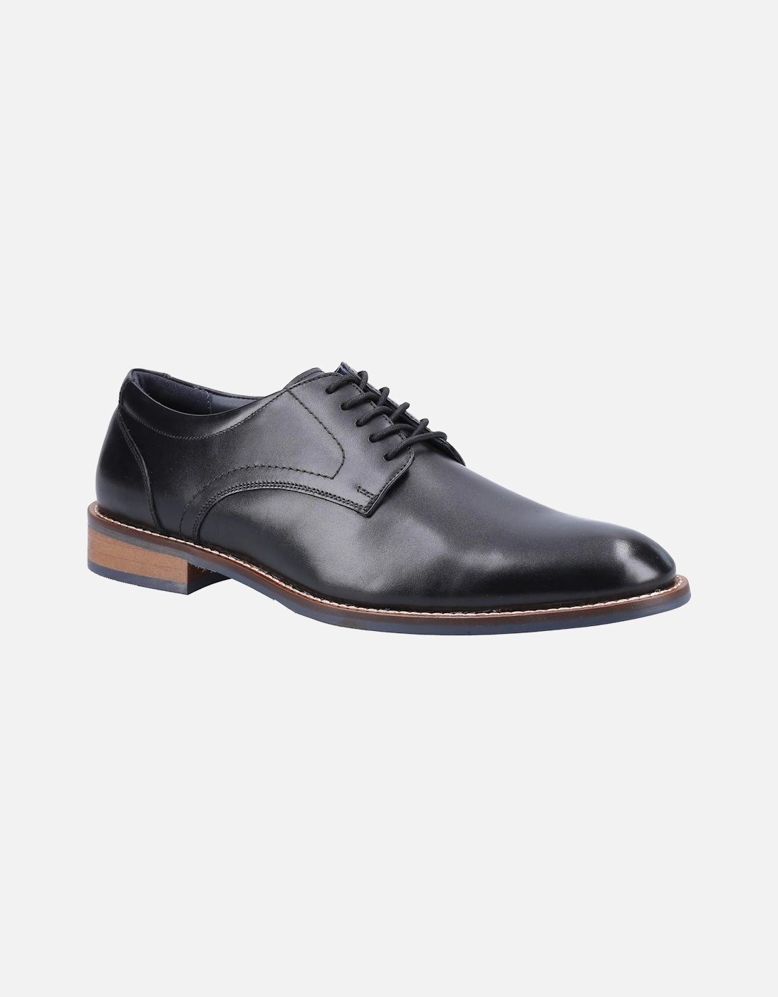 Damien Lace Up Leather Men's Black Lace-Up Shoes, 10 of 9