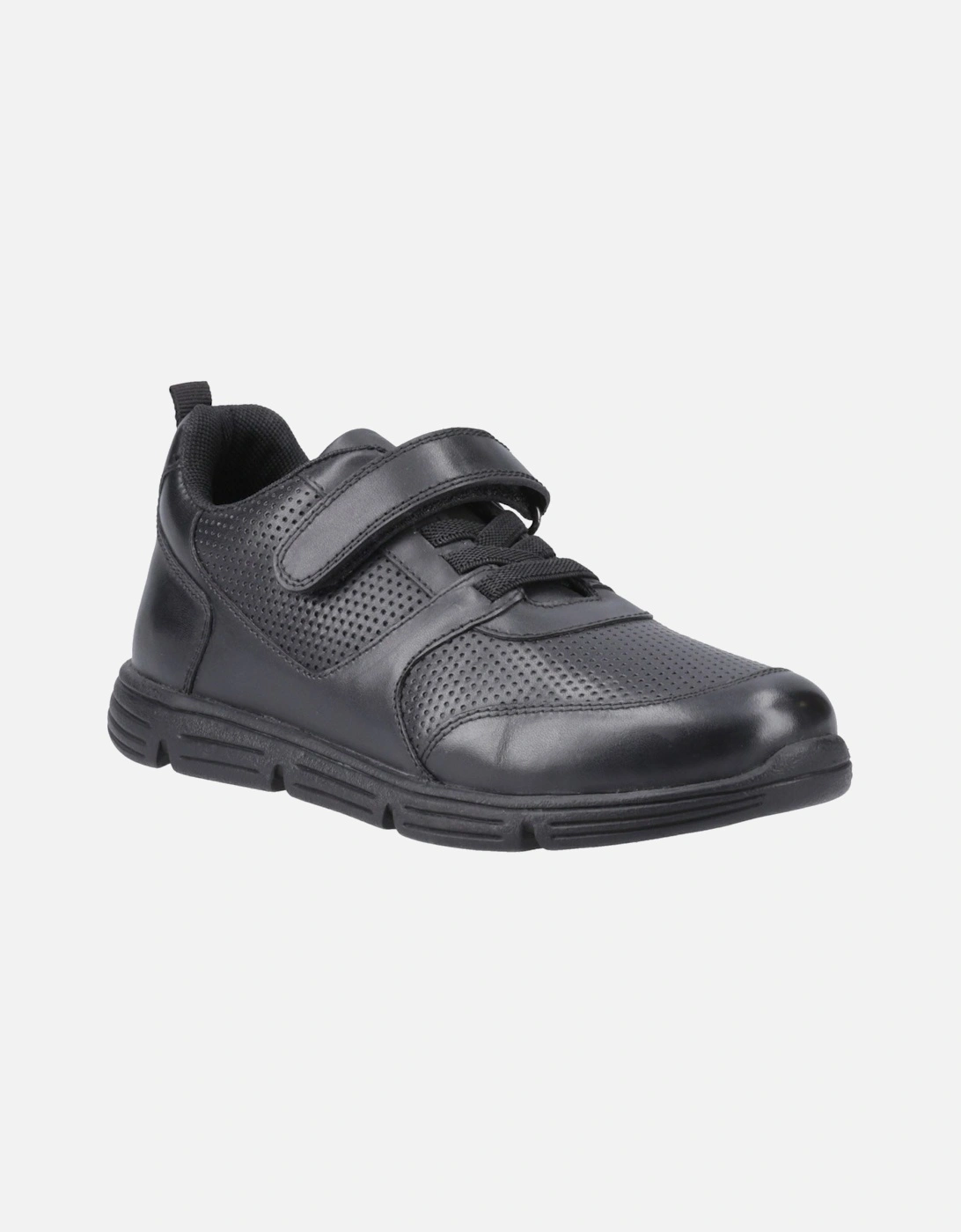 Hush Puppies Boys Black  Alfie Bungee Leather Junior Shoes - Size UK 1 / Eu 33 / Us 2 Kids