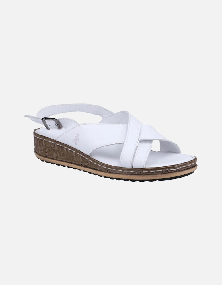 Elena Leather Women's White Wedges