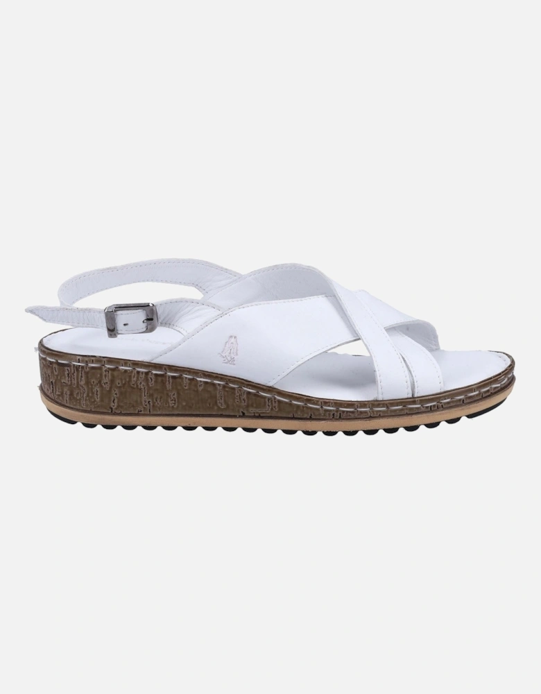 Elena Leather Women's White Wedges