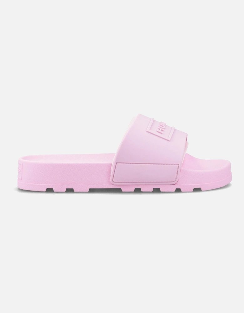 Core Embossed Slider Polyester Women's Prism Pink Slides