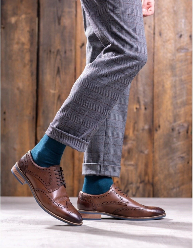 Dustin Brogue Leather Men's Chocolate Brogues Shoes