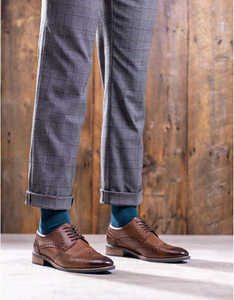 Dustin Brogue Leather Men's Chocolate Brogues Shoes