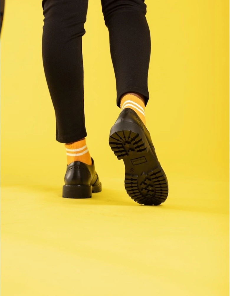 Athena Senior Leather Girls's Black Brogues