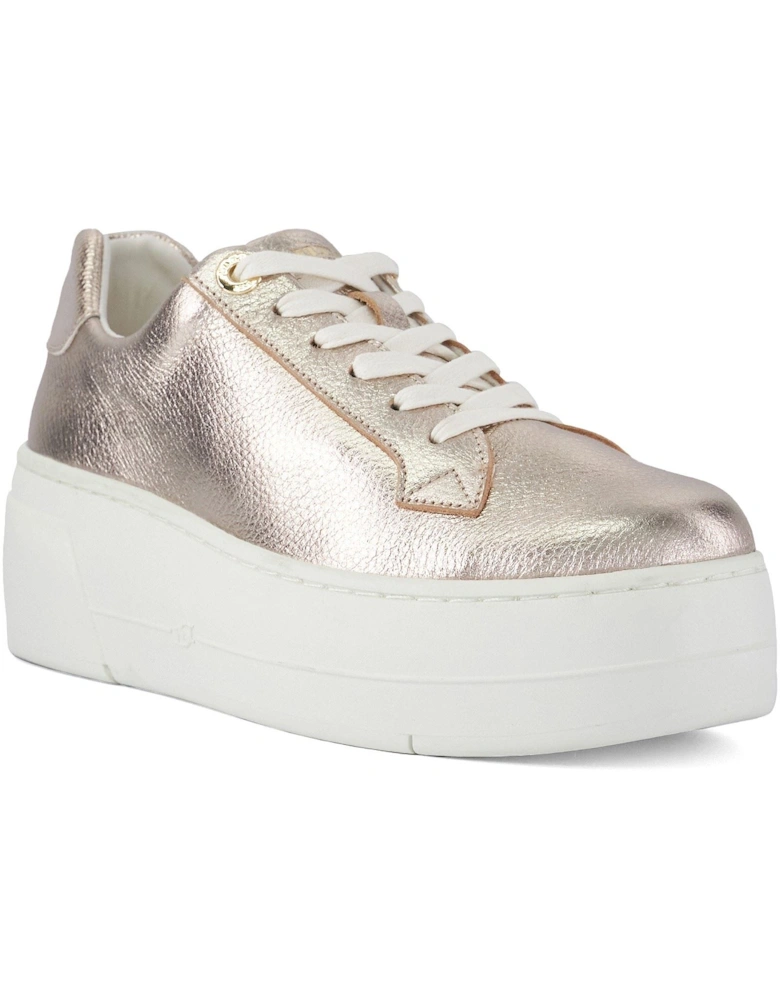 Dune Episode Leather Women's Gold Trainers