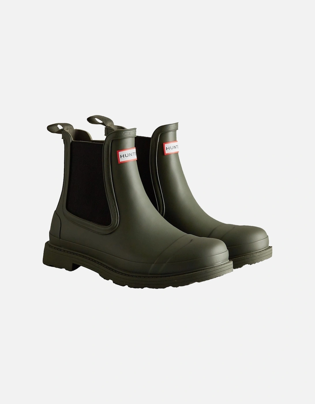 Men's Hunter Commando Rubber Men's Dark Olive Wellington Boots - Green - Size: UK 11 / eu 44 / us 12