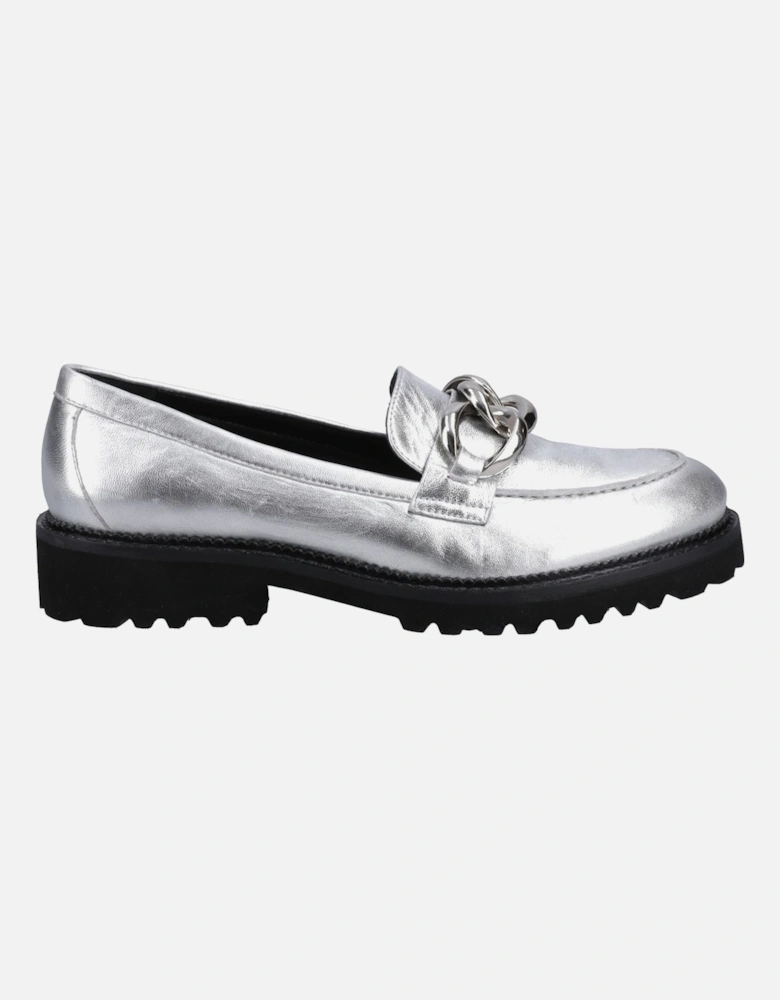 Gianna Leather Women's Silver Loafers