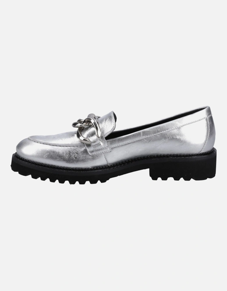 Gianna Leather Women's Silver Loafers