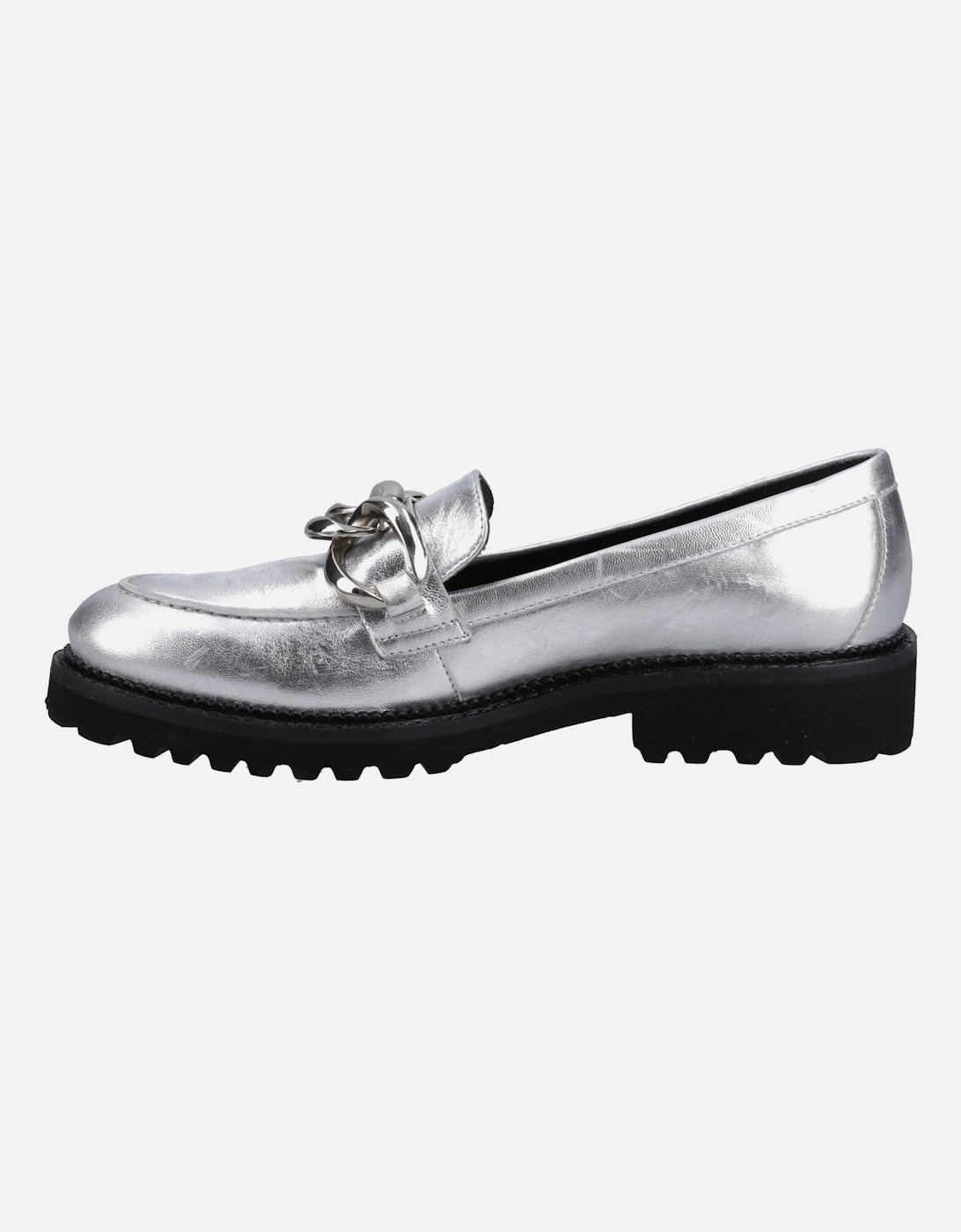 Gianna Leather Women's Silver Loafers