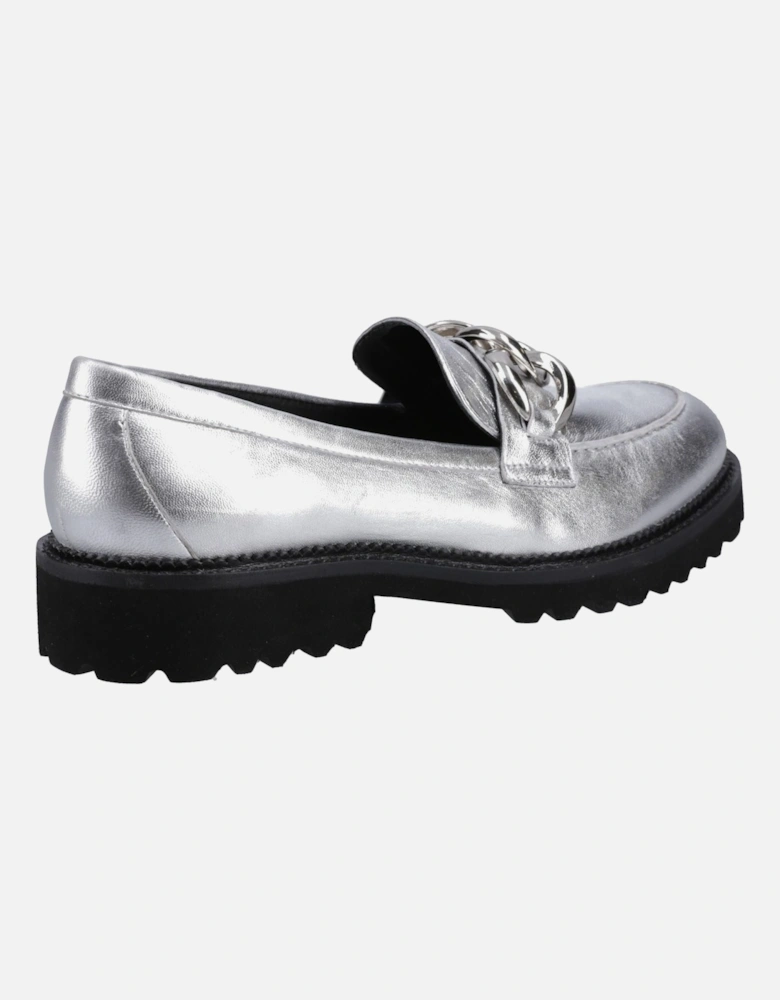 Gianna Leather Women's Silver Loafers
