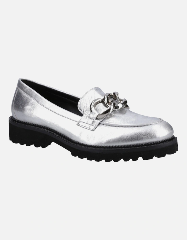 Gianna Leather Women's Silver Loafers
