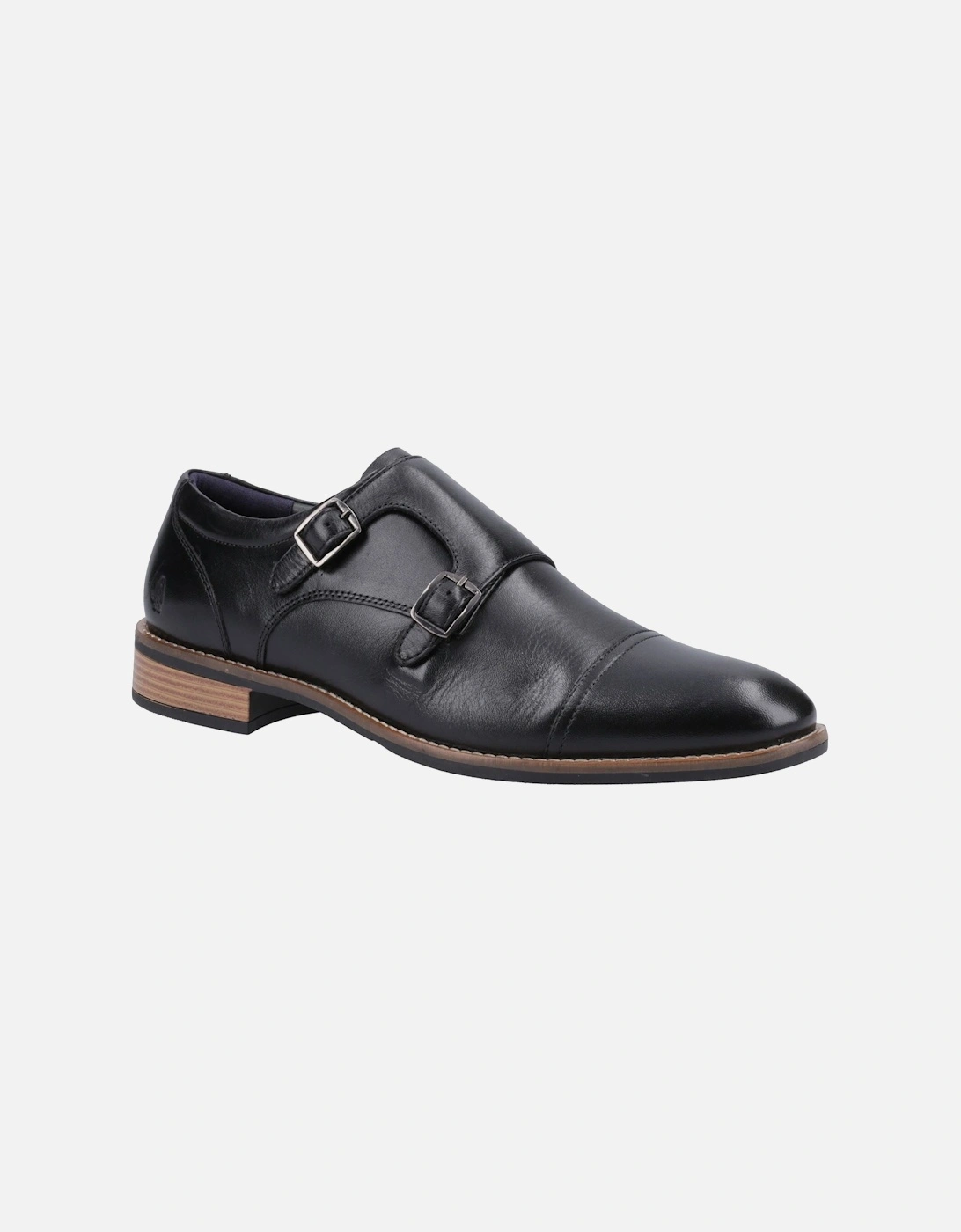 David Leather Men's Black Double Monk Shoes, 6 of 5