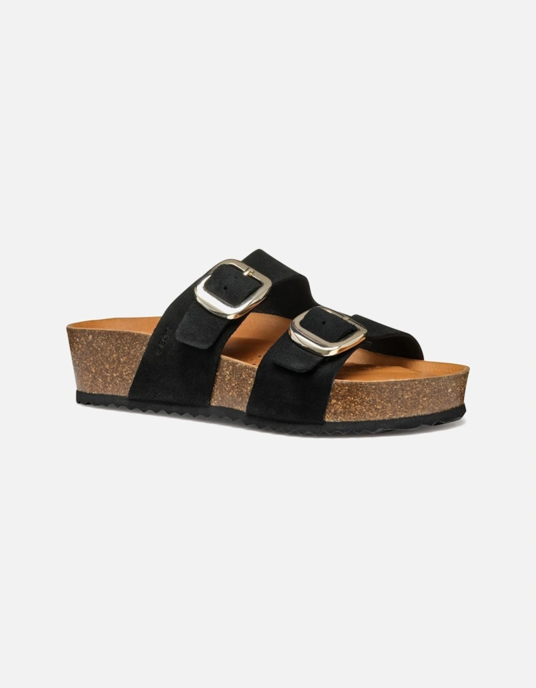 D BRIONIA H Leather Women's Black Wedges