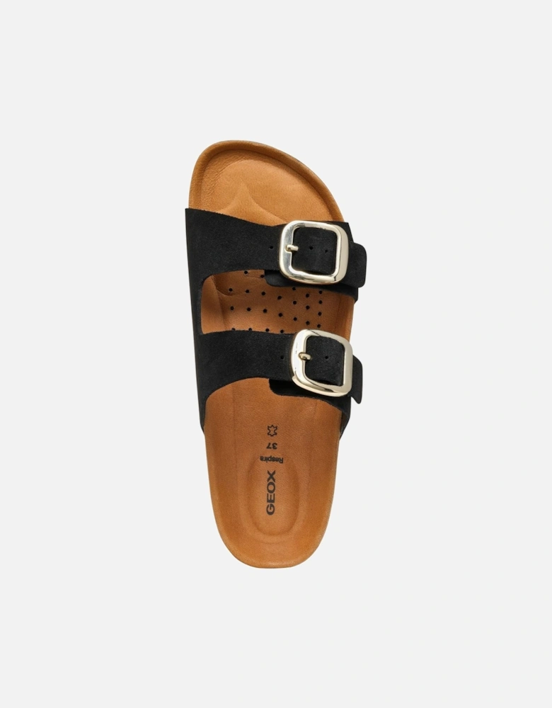 D BRIONIA H Leather Women's Black Wedges