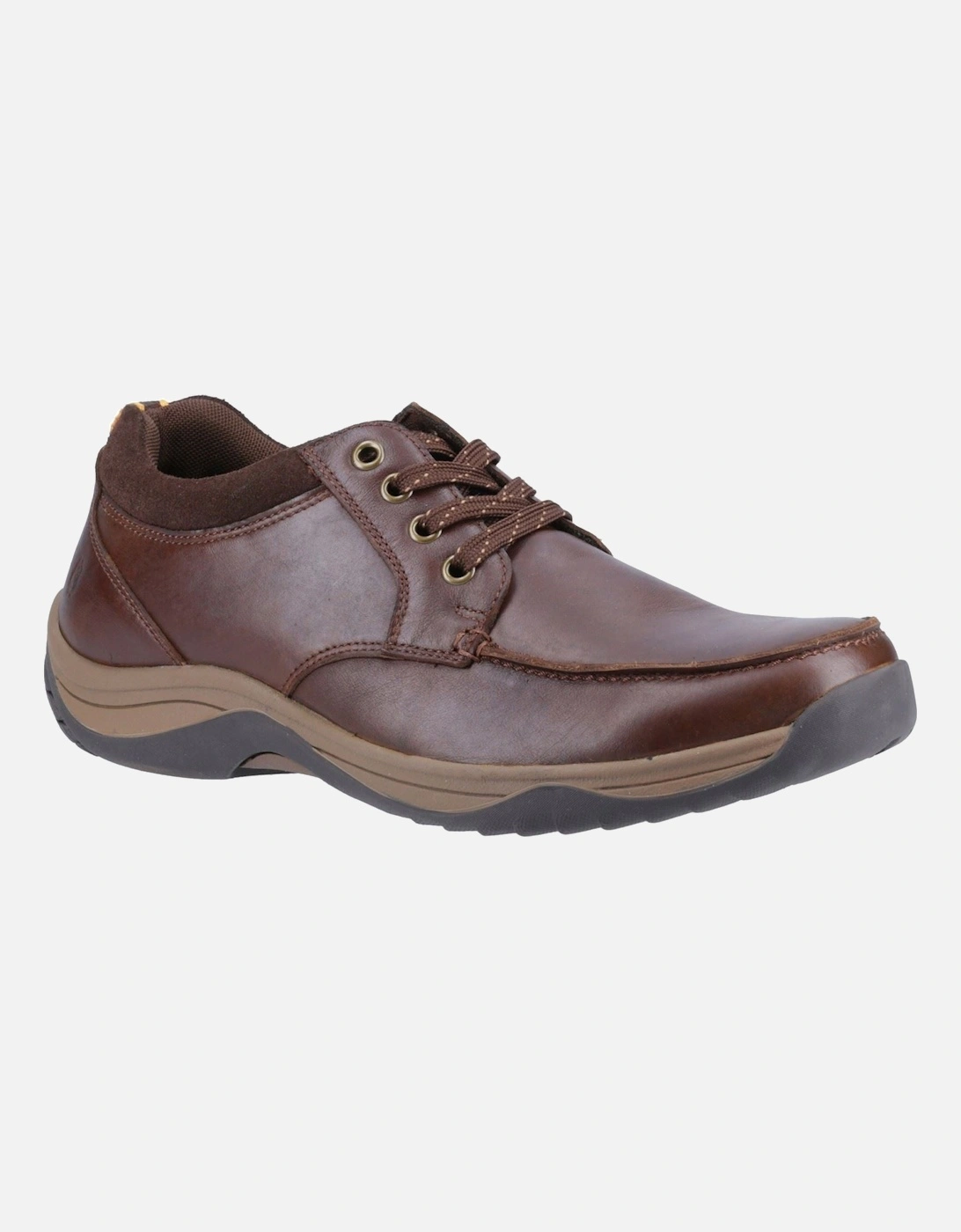 Derek Leather Men's Coffee Lace-Up Shoes, 10 of 9