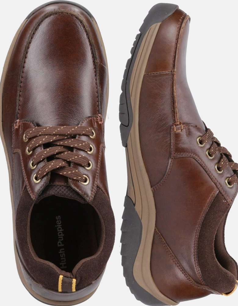 Derek Leather Men's Coffee Lace-Up Shoes