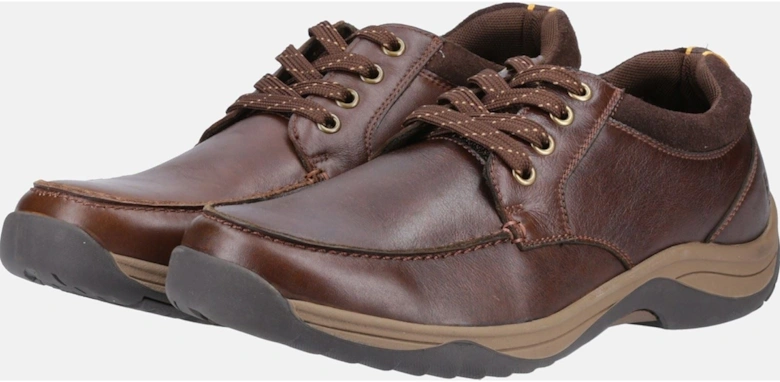 Derek Leather Men's Coffee Lace-Up Shoes