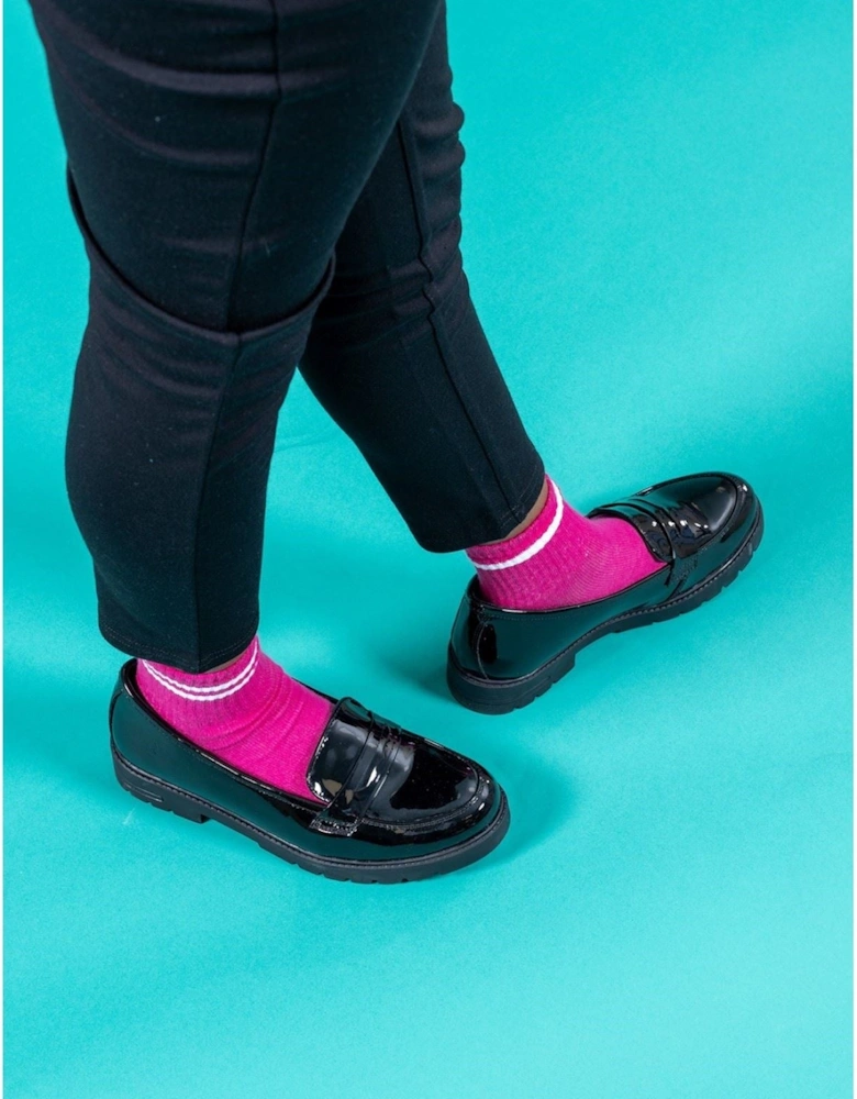 Hazel Patent SNR Leather Girls's Black Loafers