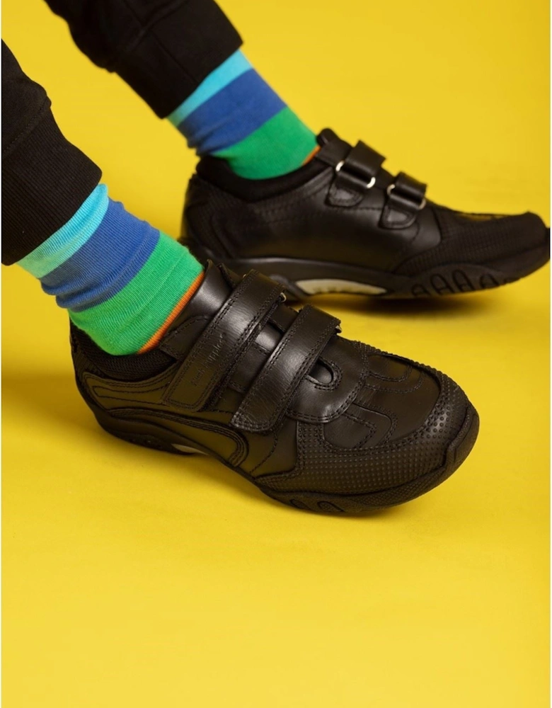 Jezza Junior Leather Boys's Black Loafers
