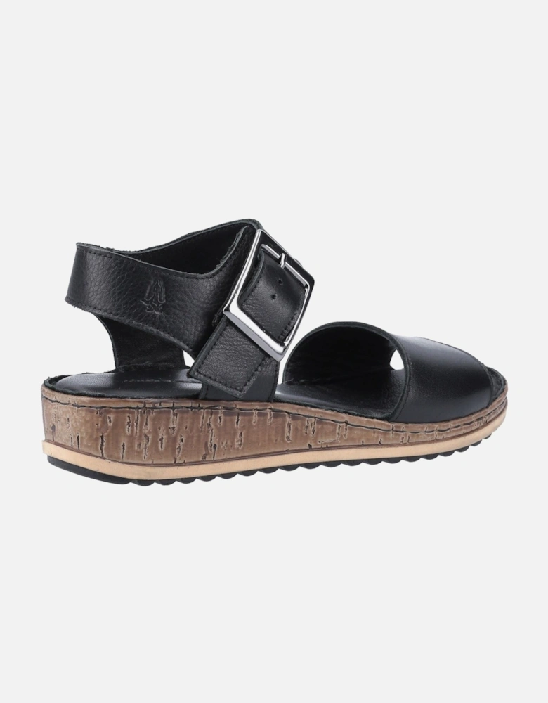 Ellie Wide Leather Women's Black Sandals
