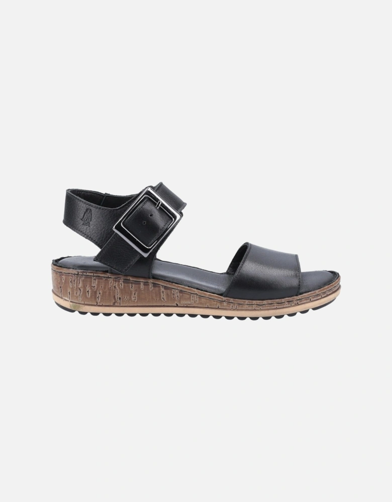 Ellie Wide Leather Women's Black Sandals