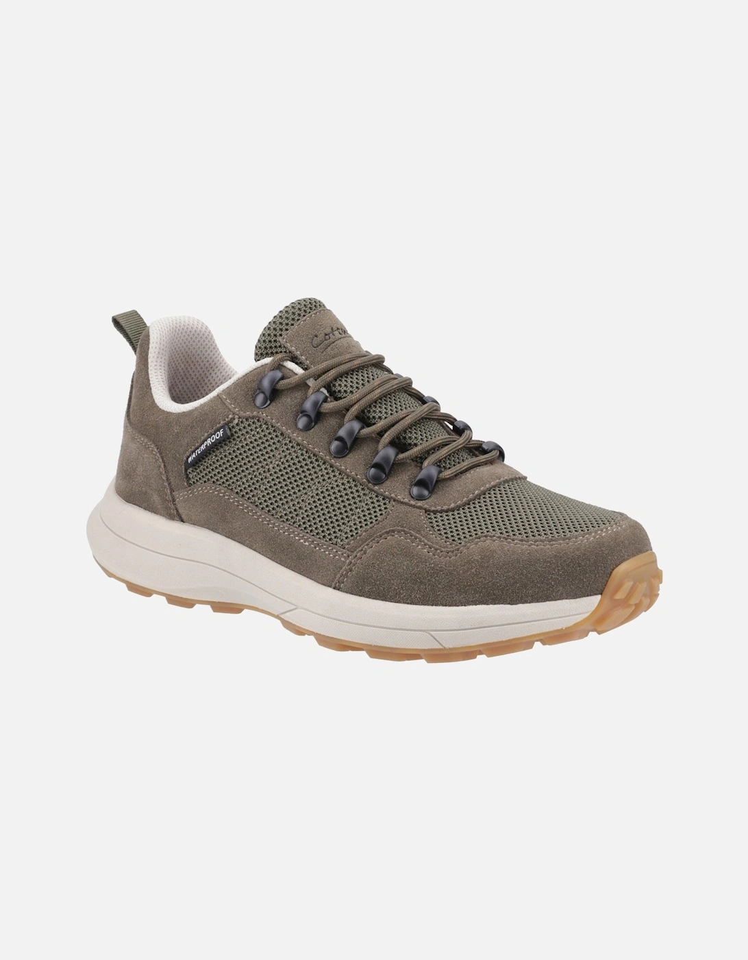 Elmfield Suede Mesh Men's Khaki Trainers, 6 of 5